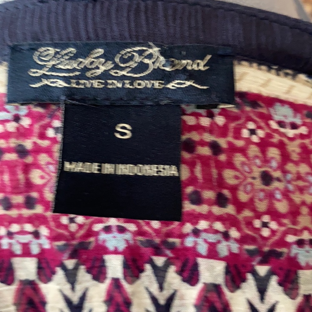 🌈Lucky Brand Boho Sheer Top blue w/ purple🌈 - Picture 9 of 9
